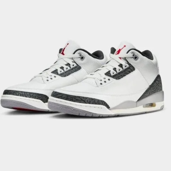 NWT Nike Air Jordan 3 Retro Sneaker Size 13 Summit White / Fire Red - Picture 1 of 10